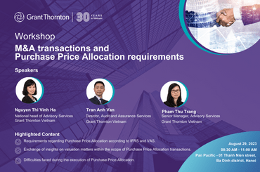 Workshop: M&A transactions and Purchase Price Allocation requirements