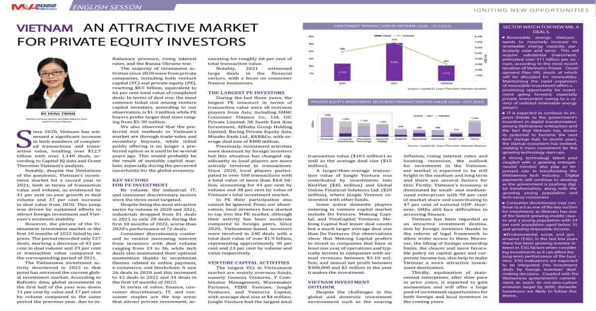 Vietnam an attractive market for private equity investors